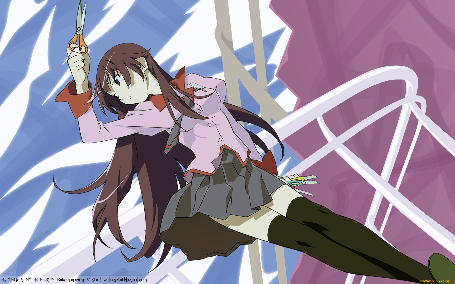 , bakemonogatari, senjougahara hitagi, , , 
